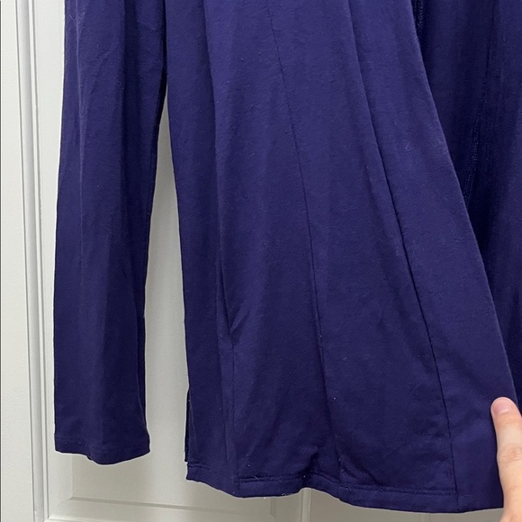 Eileen Fisher Deep Purple Viscose Blend Open Front Cardigan - Size XS - Picture 14 of 16